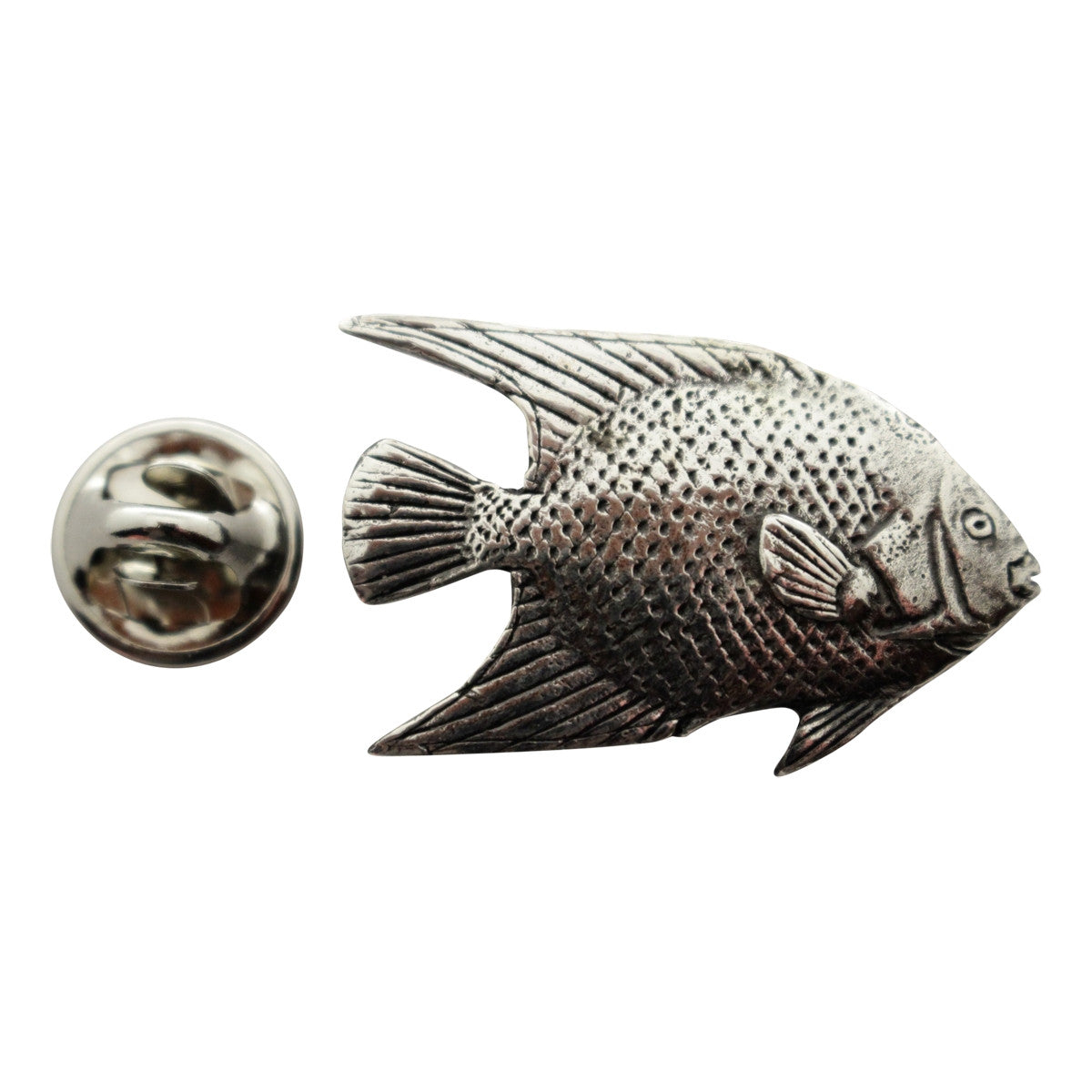 Angelfish Pin ~ Antiqued Pewter ~ Lapel Pin ~ Sarah's Treats & Treasures